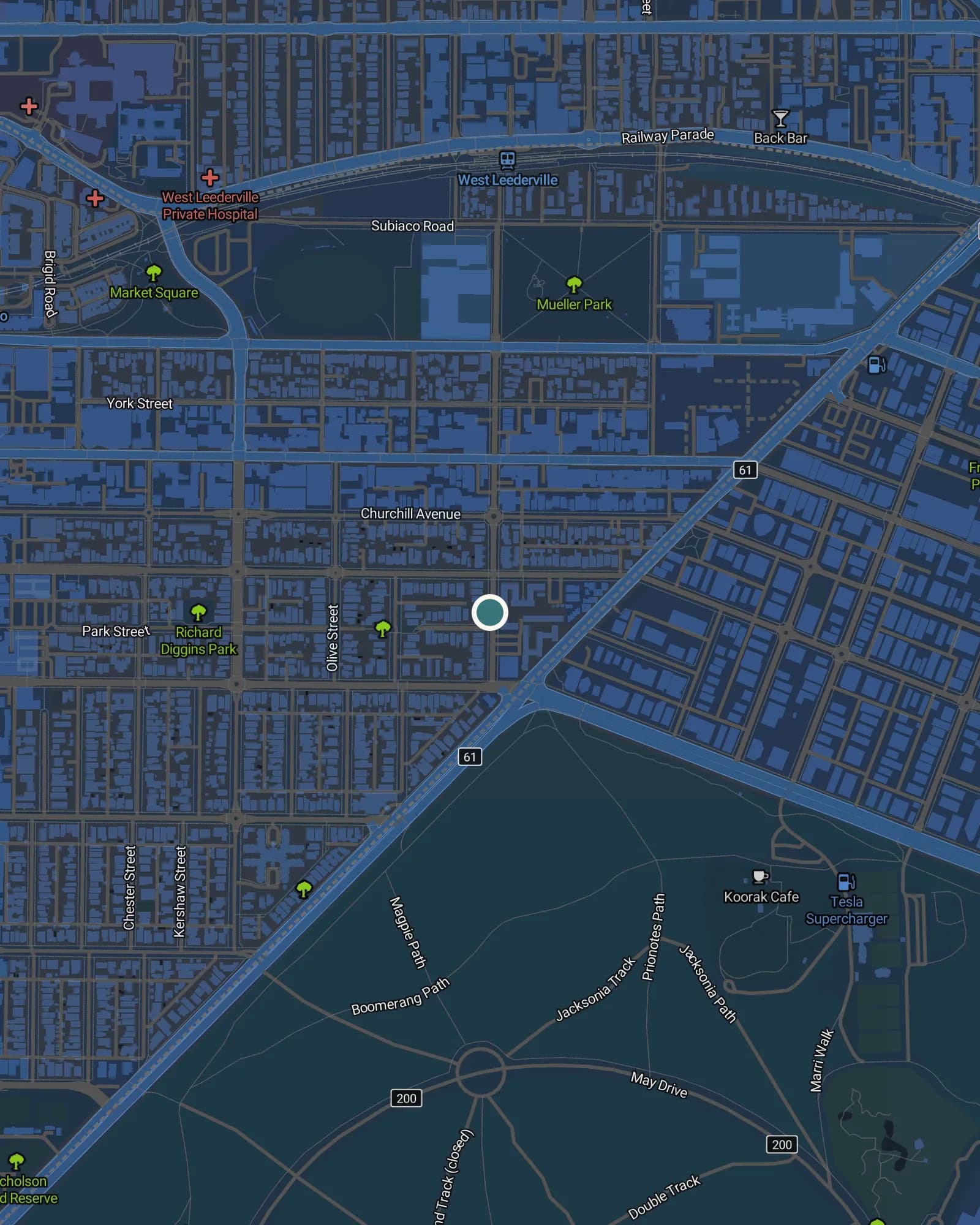Map showing Cipher Psychology at 6–10 Douro Place, West Perth
